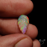 Ethiopian Welo Opal Leaf Carving Handcarved