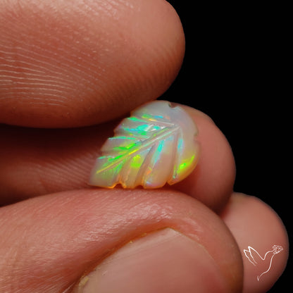 Ethiopian Welo Opal Leaf Carving Handcarved