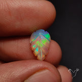 Ethiopian Welo Opal Leaf Carving Handcarved