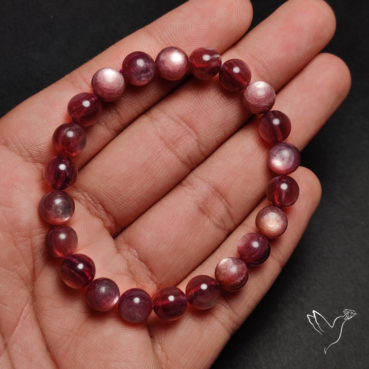 Gem Lepidolite Beads Bracelet Line