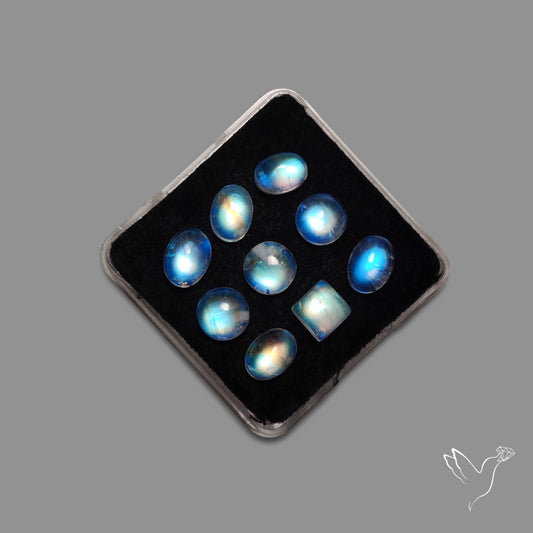 Rainbow Moonstones Set High Grade