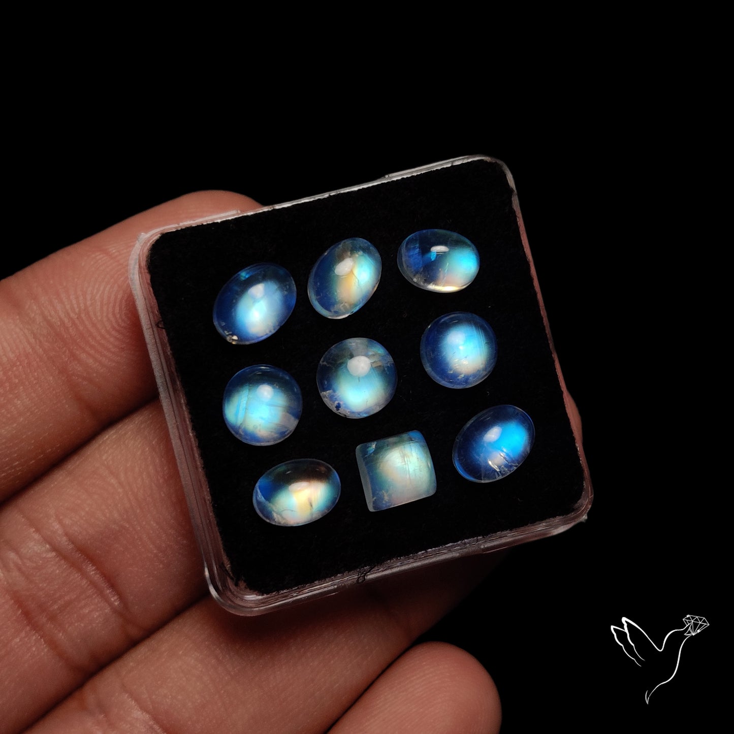 Rainbow Moonstones Set High Grade