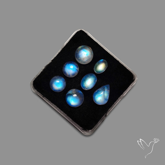 Rainbow Moonstones Set High Grade