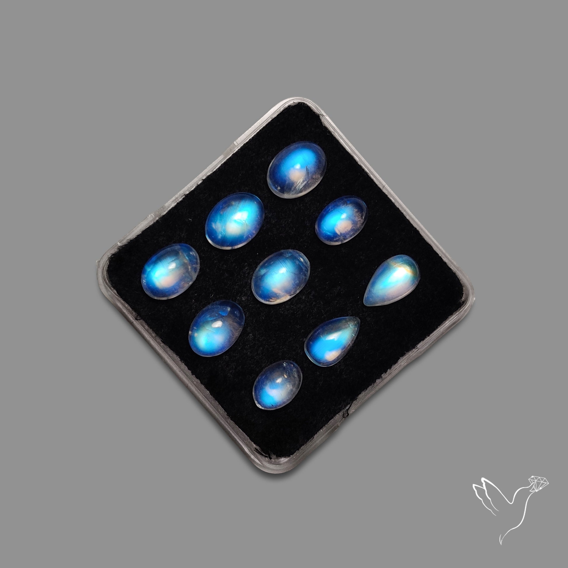 Rainbow Moonstones Set High Grade