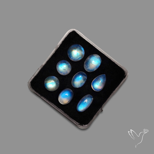 Rainbow Moonstones Set High Grade