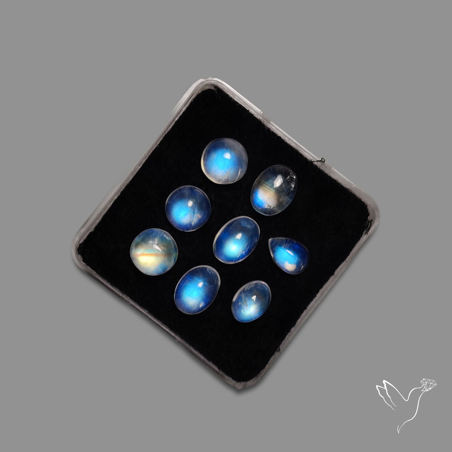 Rainbow Moonstones Set High Grade