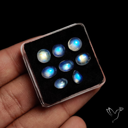 Rainbow Moonstones Set High Grade