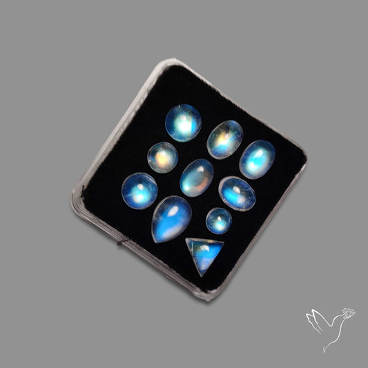 Rainbow Moonstones Set High Grade