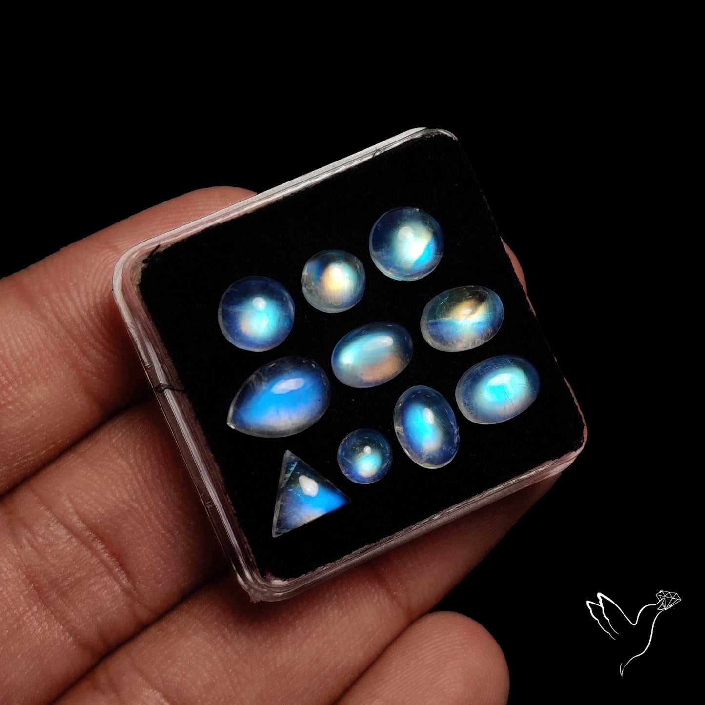 Rainbow Moonstones Set High Grade