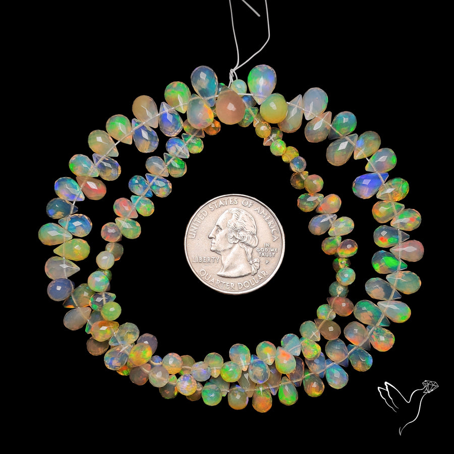 Ethiopian Opal Drop Faceted Beads Line