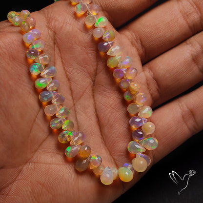 Ethiopian Opal Drop Faceted Beads Line