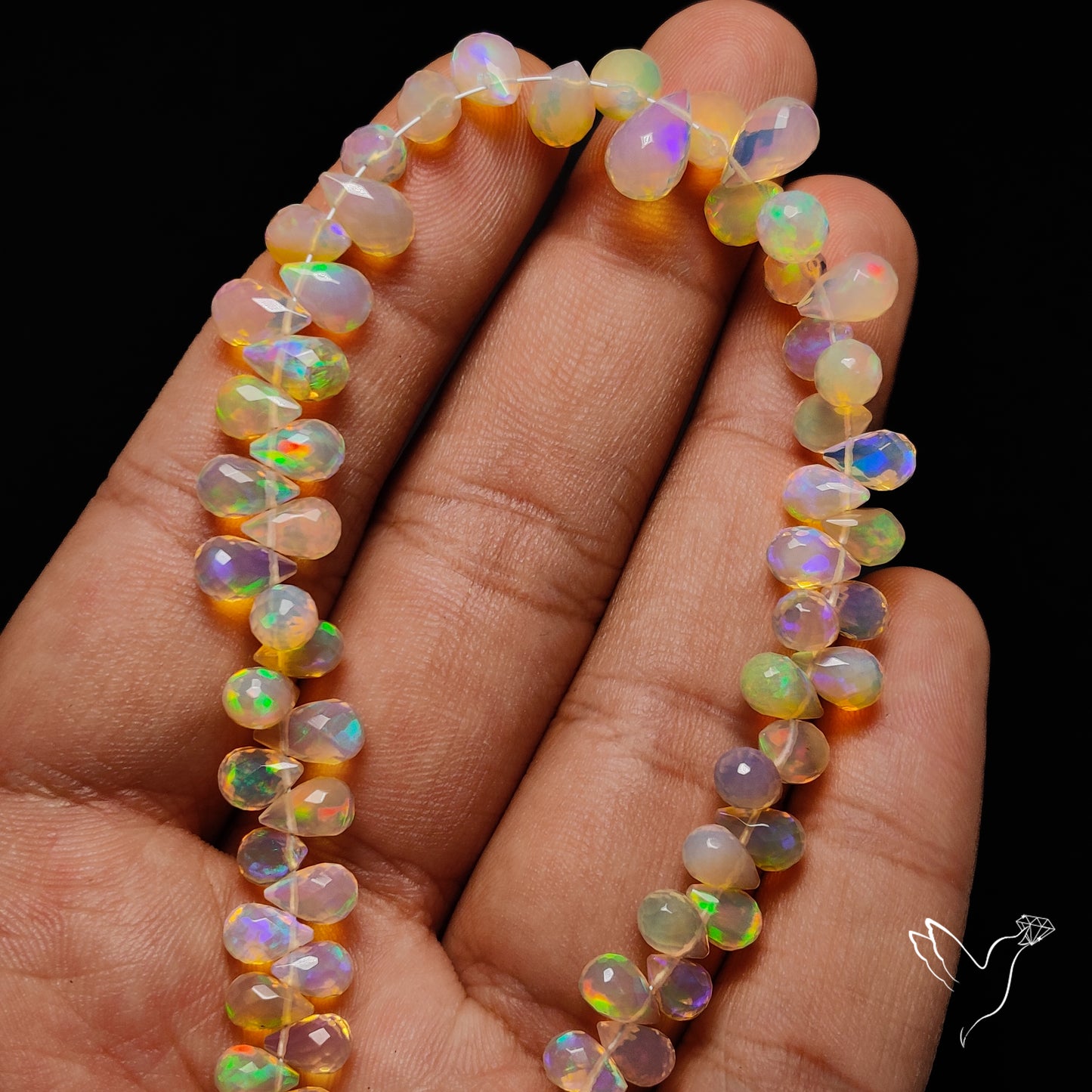 Ethiopian Opal Drop Faceted Beads Line