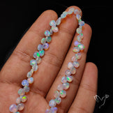 Ethiopian Opal Flat Drop Beads Plain Briolette Double Sided