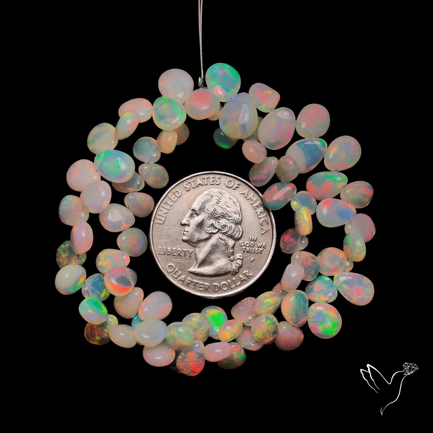 Ethiopian Opal Flat Drop Beads Plain Briolette Double Sided