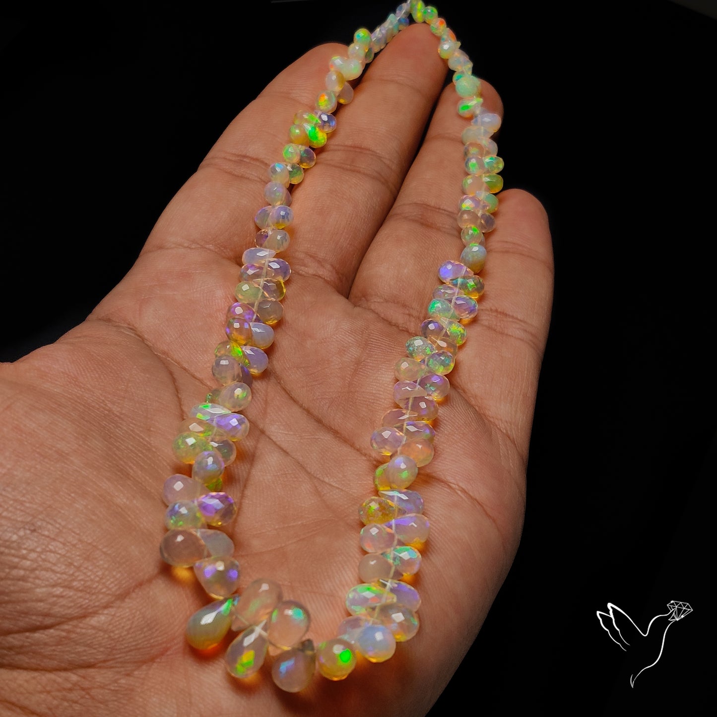 Ethiopian Opal Drop Faceted Beads Line