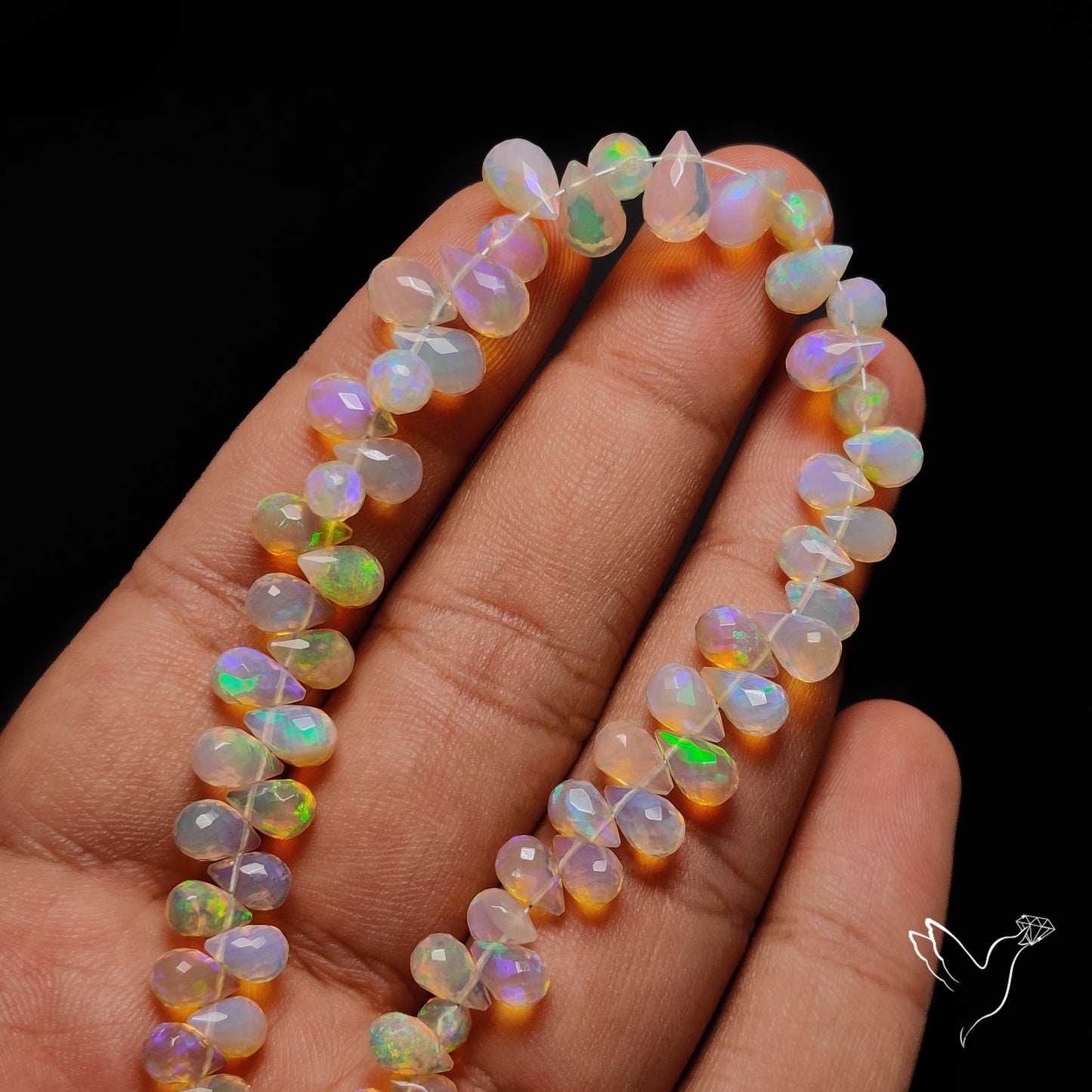 Ethiopian Opal Drop Faceted Beads Line