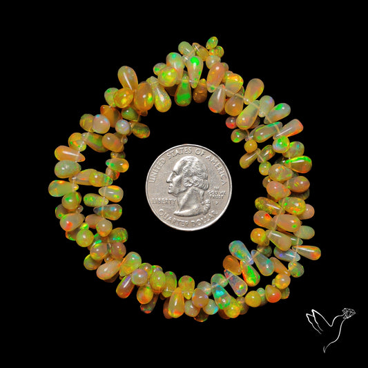 Ethiopian Opal Drops Beads Rare Natural Dark Plain High Grade