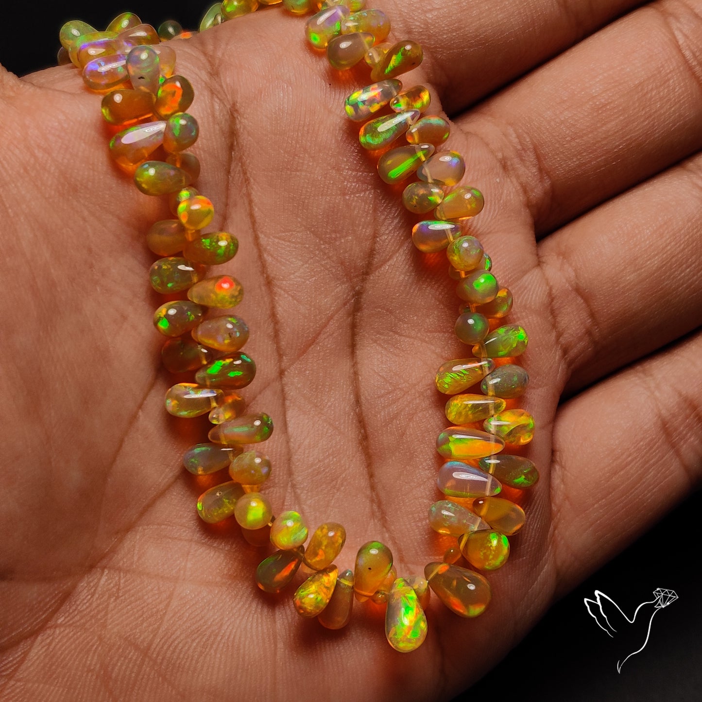 Ethiopian Opal Drops Beads Rare Natural Dark Plain High Grade