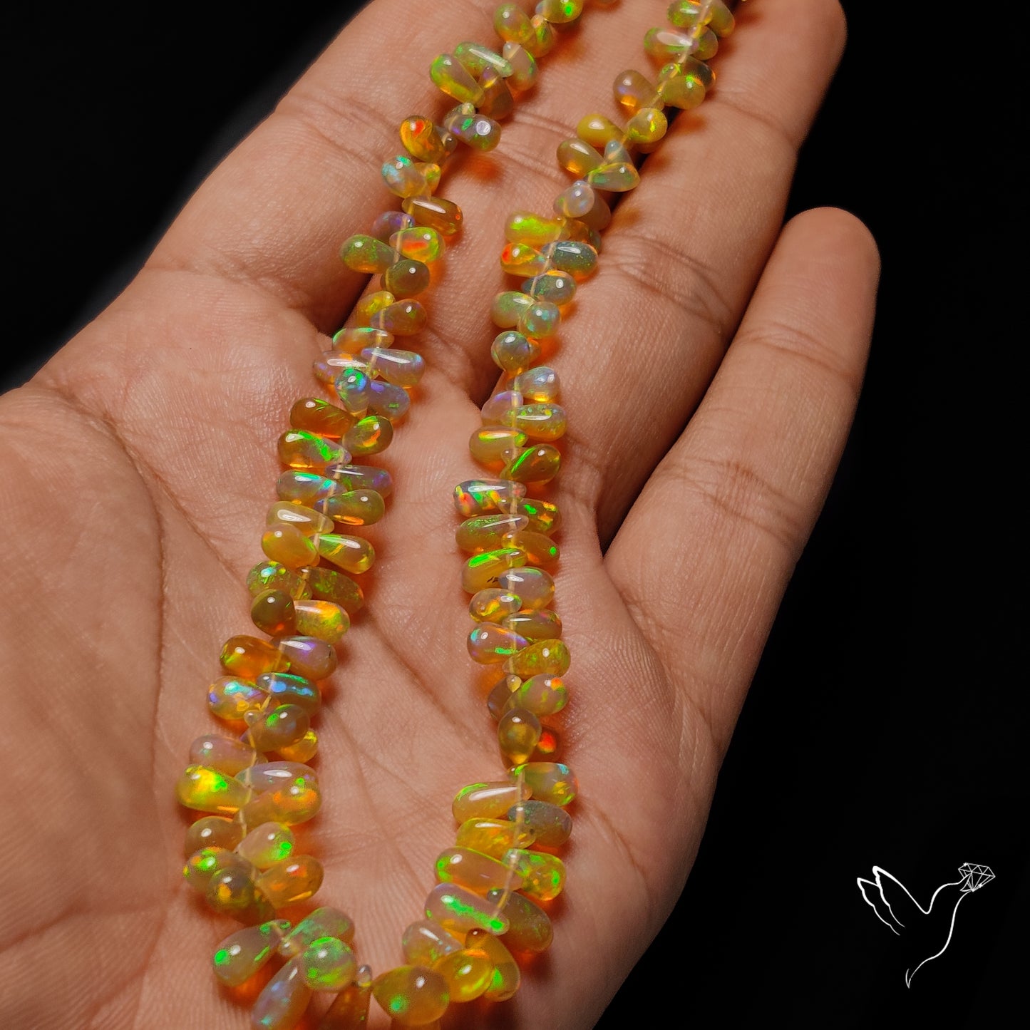 Ethiopian Opal Drops Beads Rare Natural Dark Plain High Grade