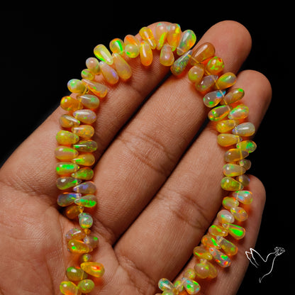 Ethiopian Opal Drops Beads Rare Natural Dark Plain High Grade