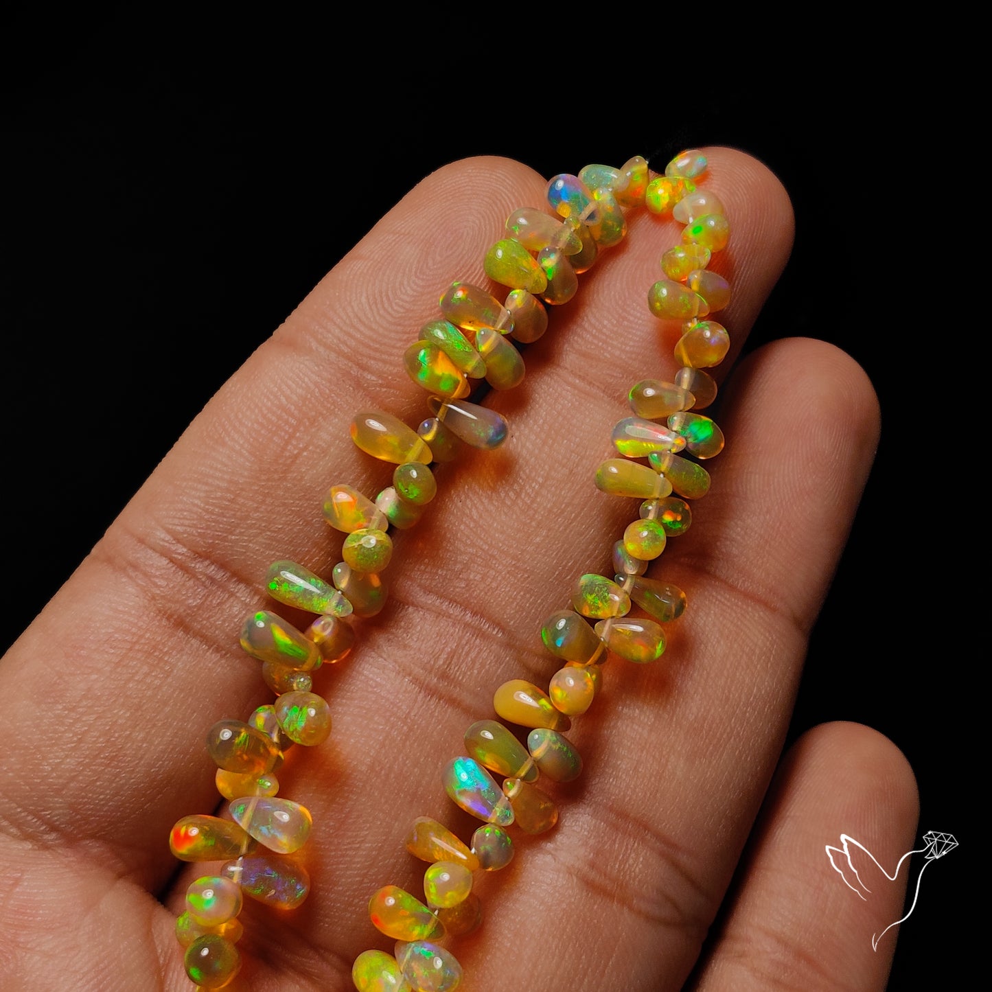 Ethiopian Opal Drops Beads Rare Natural Dark Plain High Grade