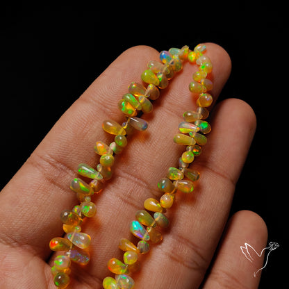 Ethiopian Opal Drops Beads Rare Natural Dark Plain High Grade