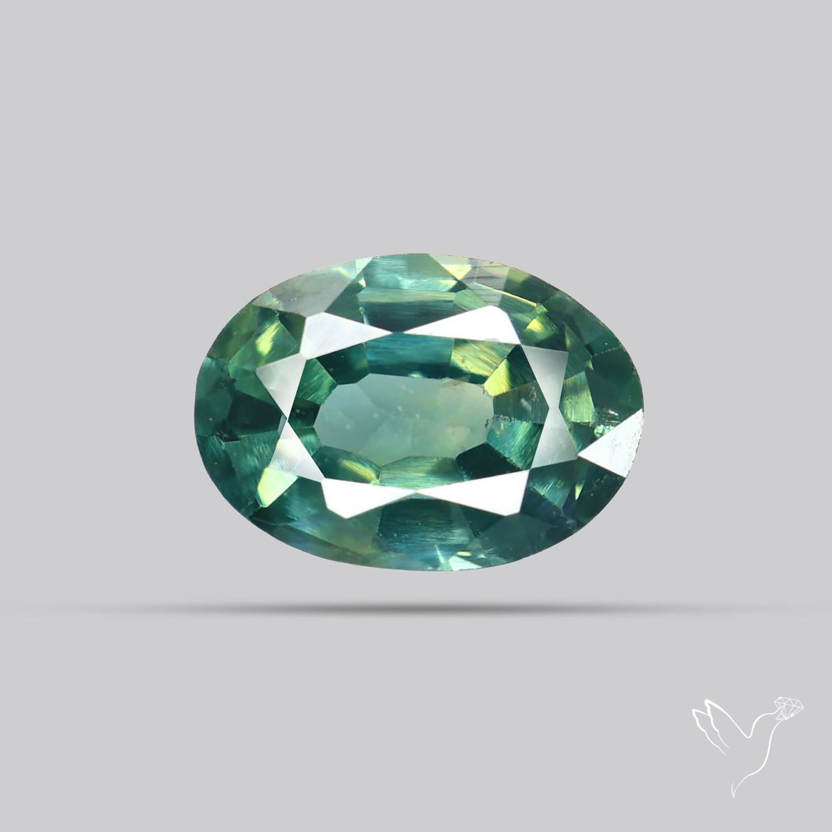 0.89 CTS Saphir Bleu Vert . SI1 Australie. avec certificat d'authenticité