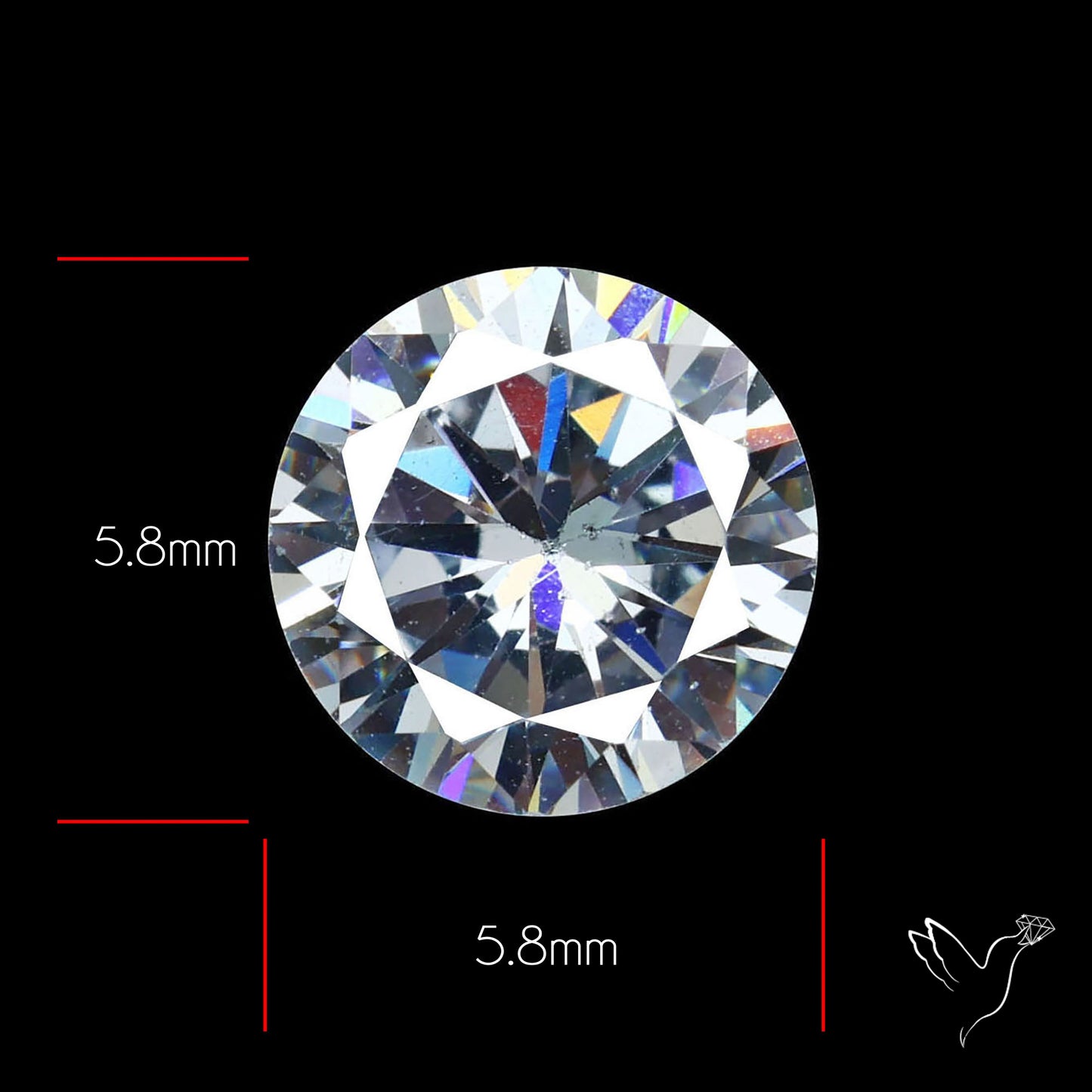 Faceted White Cubic Zirconia