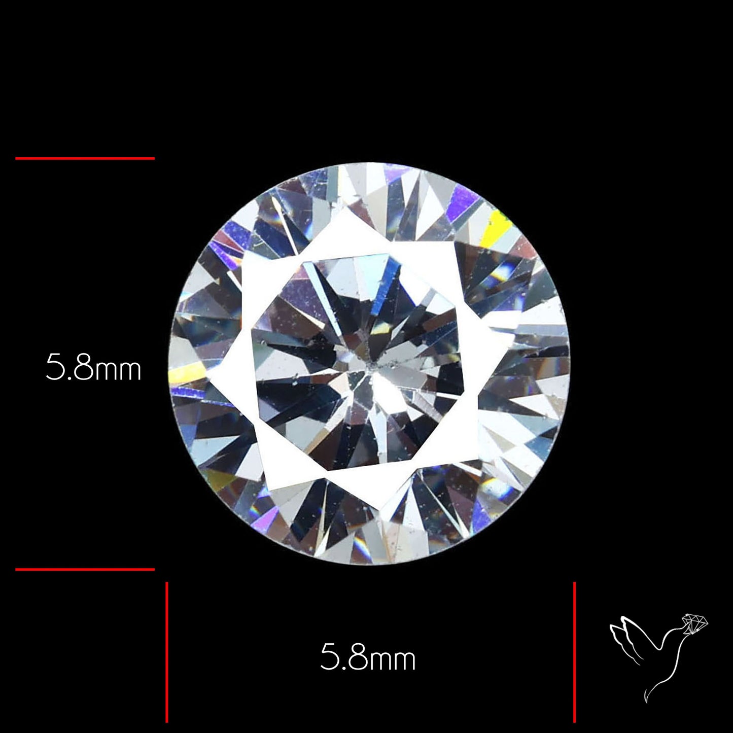 Faceted White Cubic Zirconia