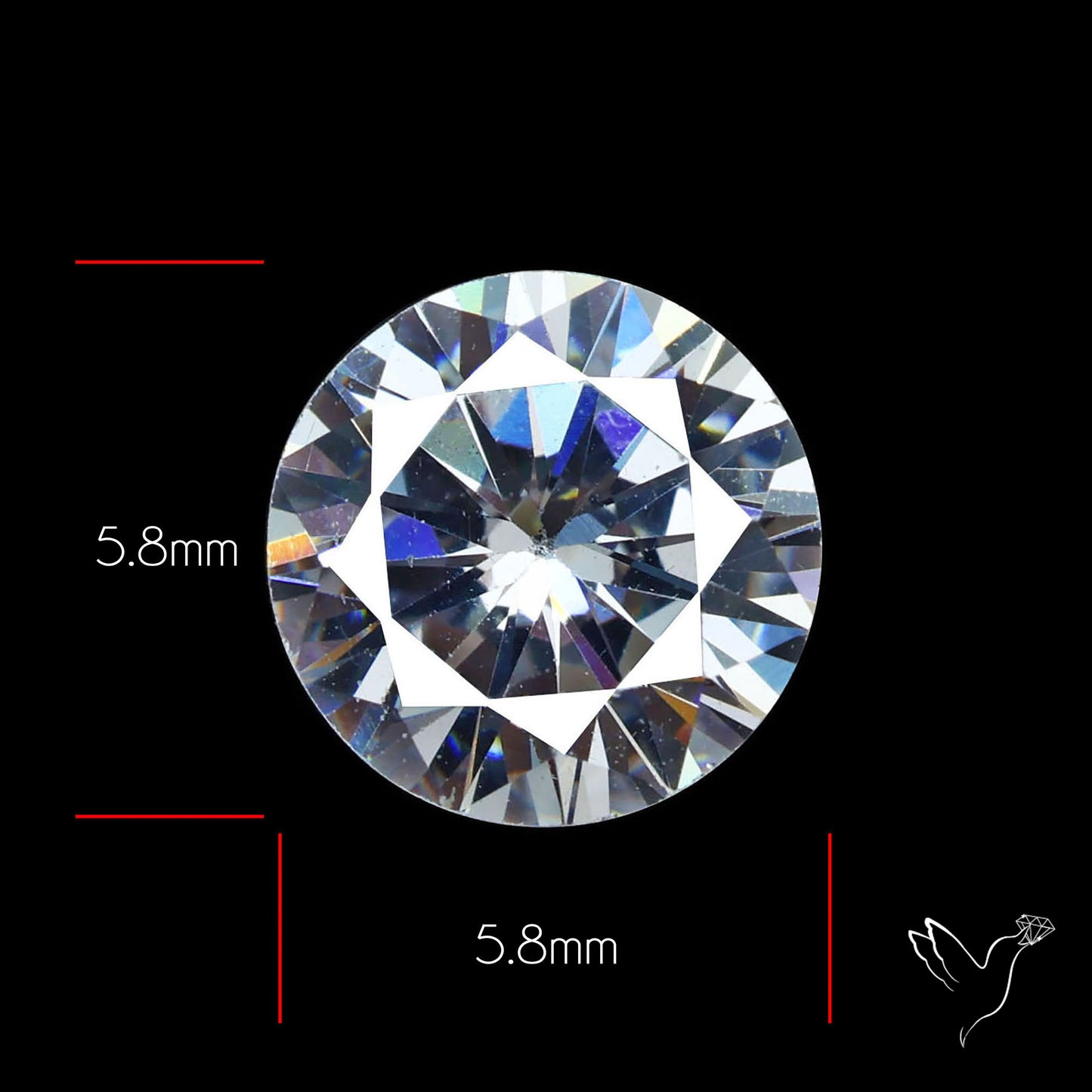 Faceted White Cubic Zirconia