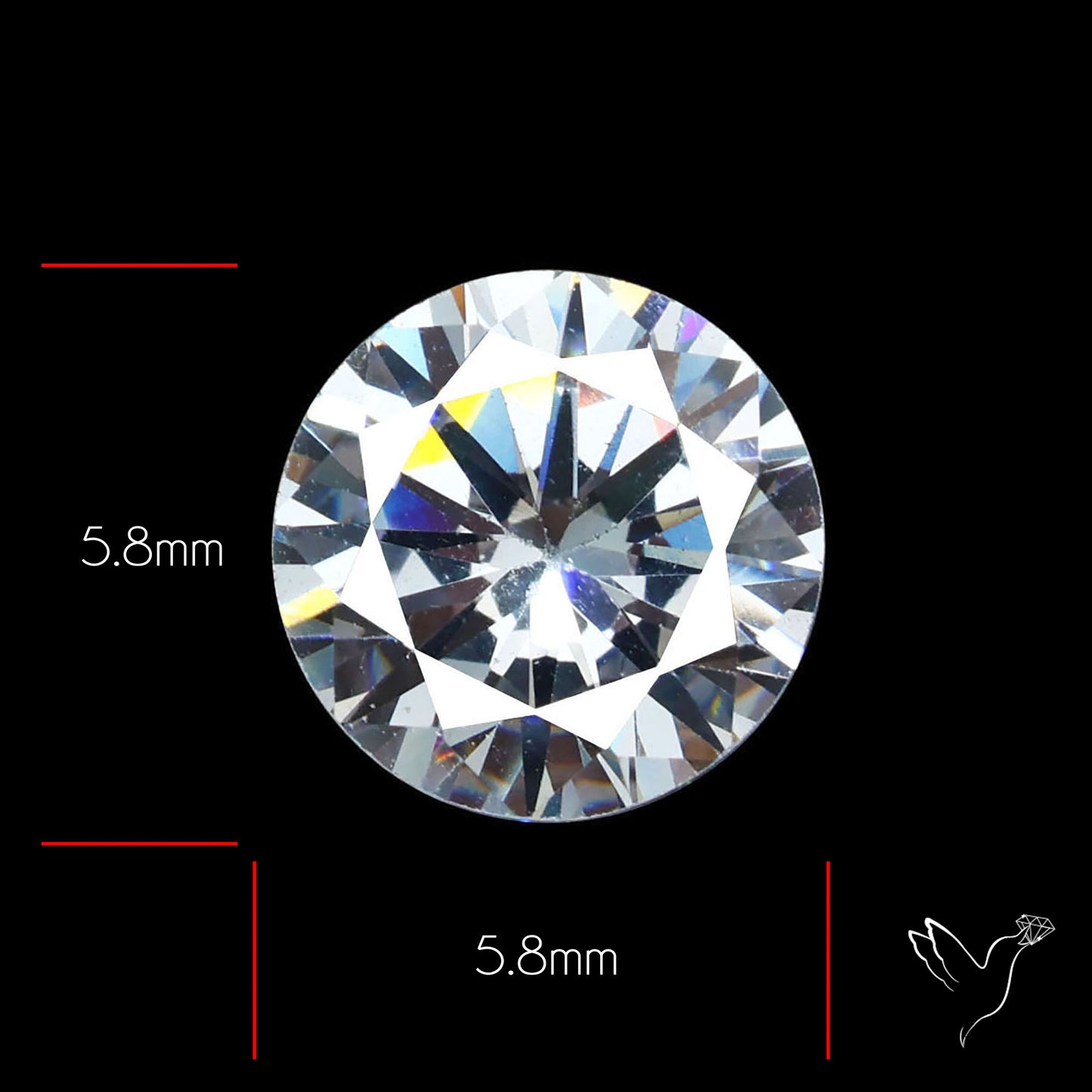 Faceted White Cubic Zirconia