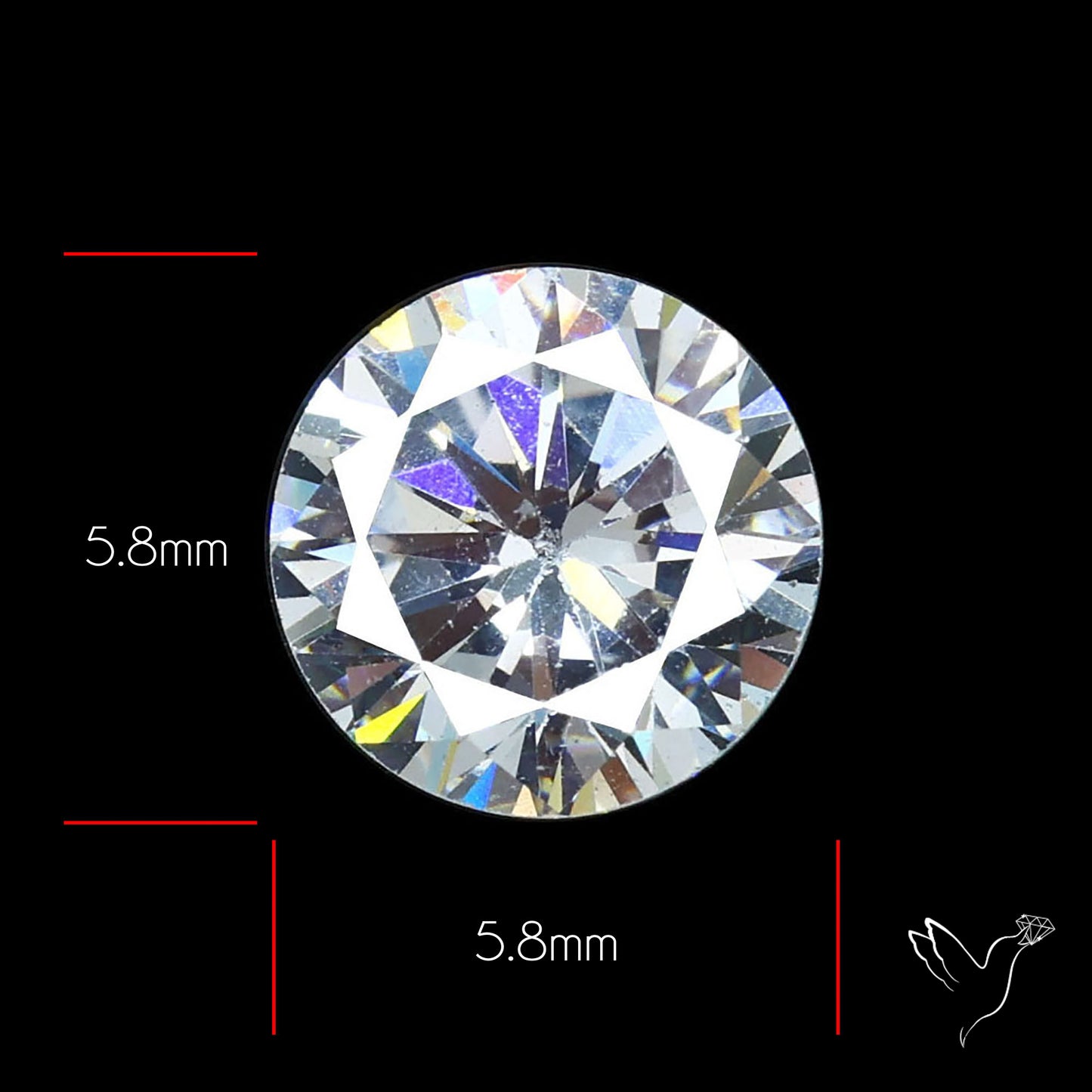 Faceted White Cubic Zirconia