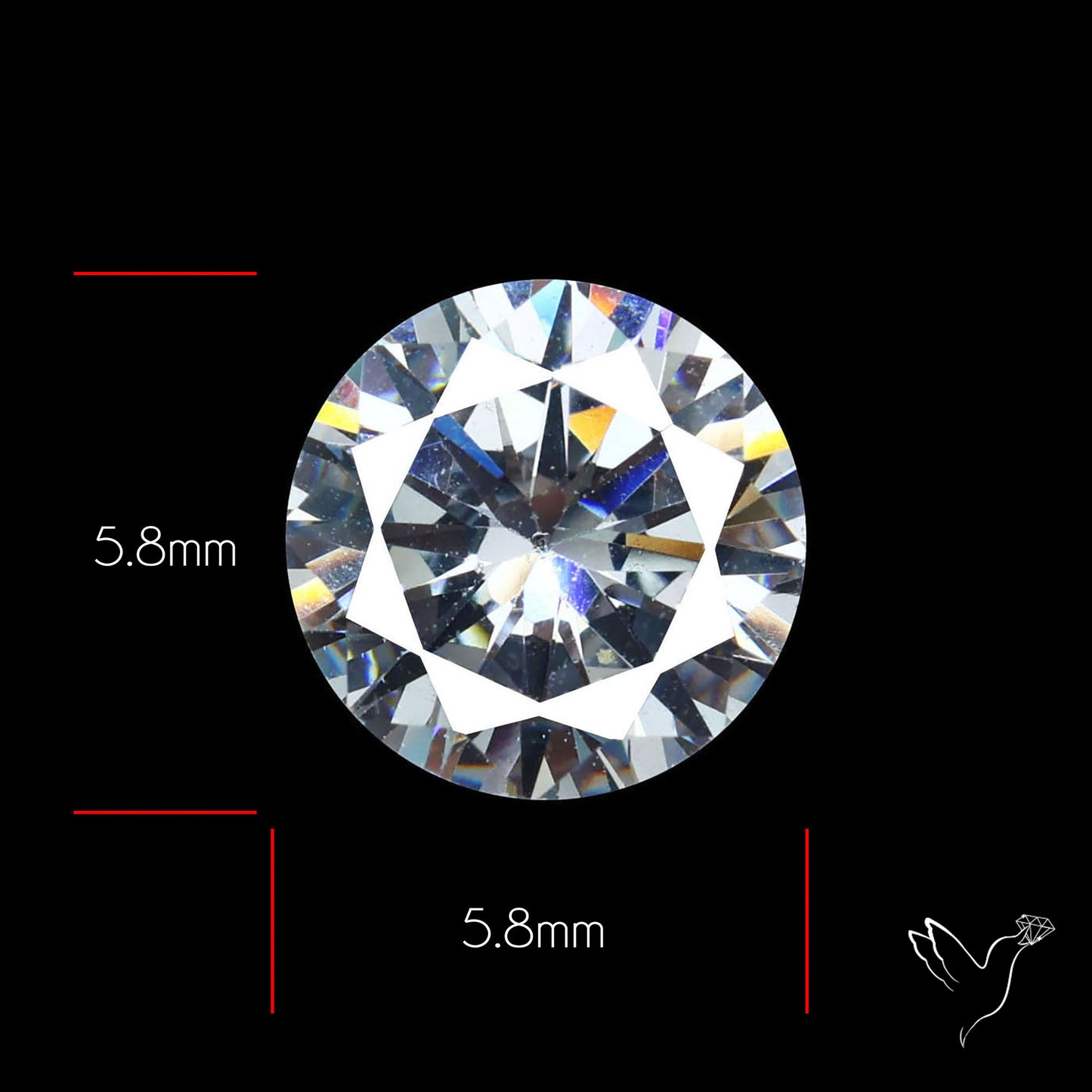 Faceted White Cubic Zirconia