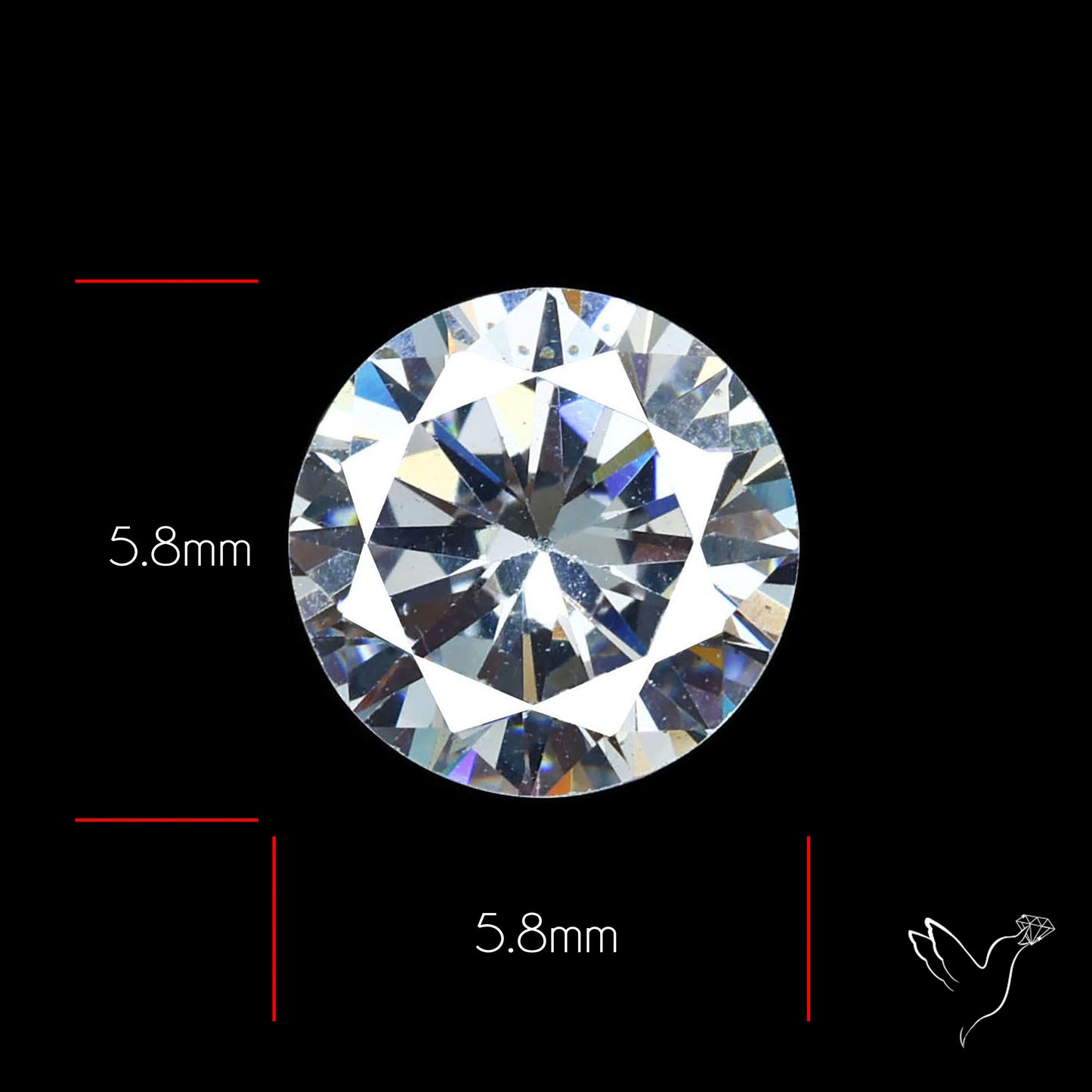 Faceted White Cubic Zirconia