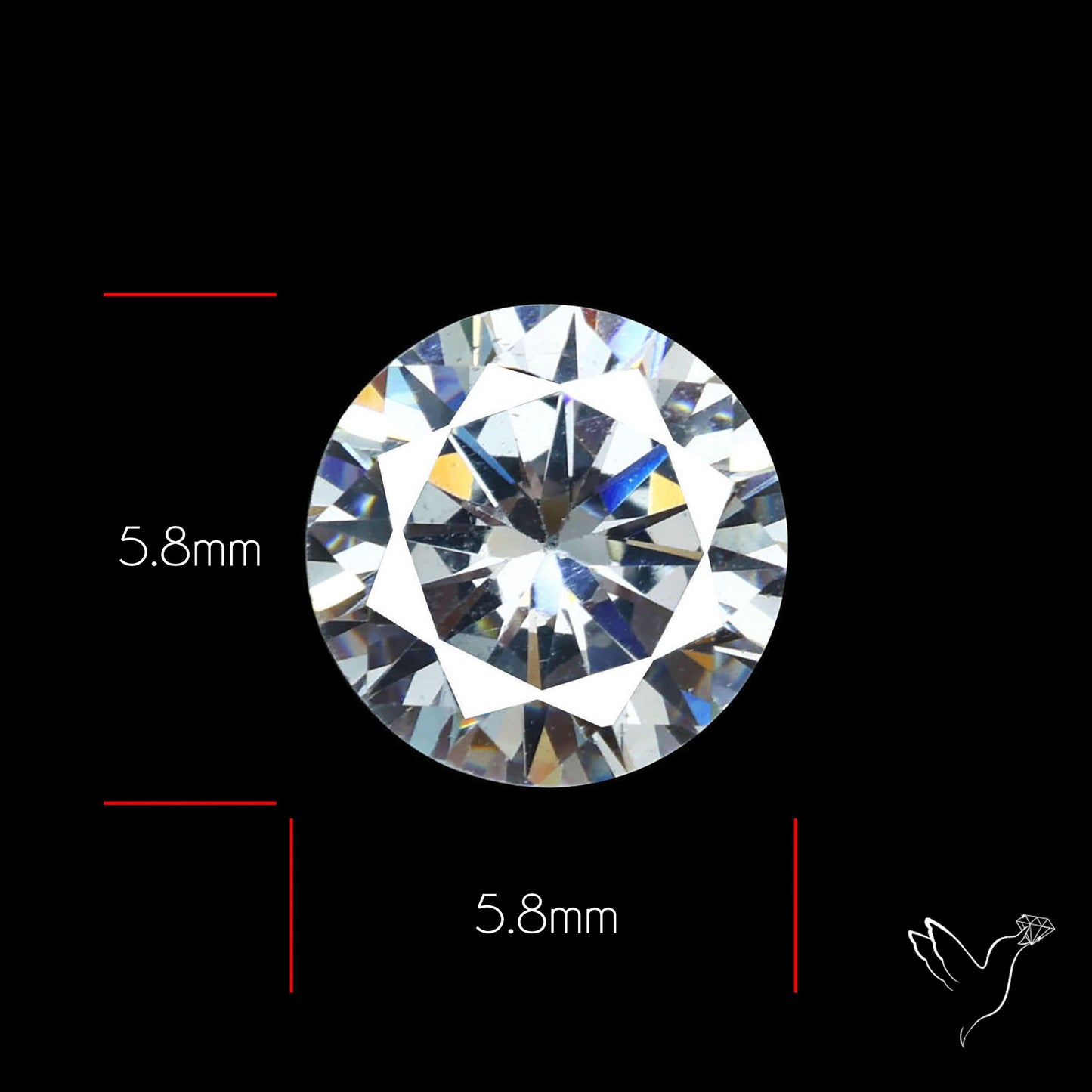 Faceted White Cubic Zirconia