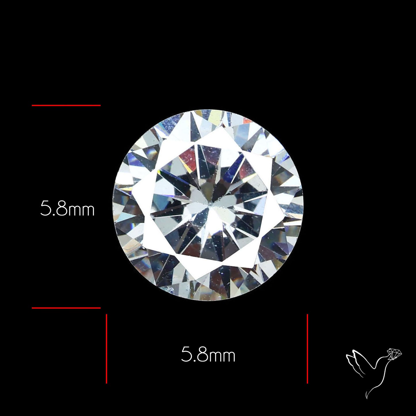 Faceted White Cubic Zirconia