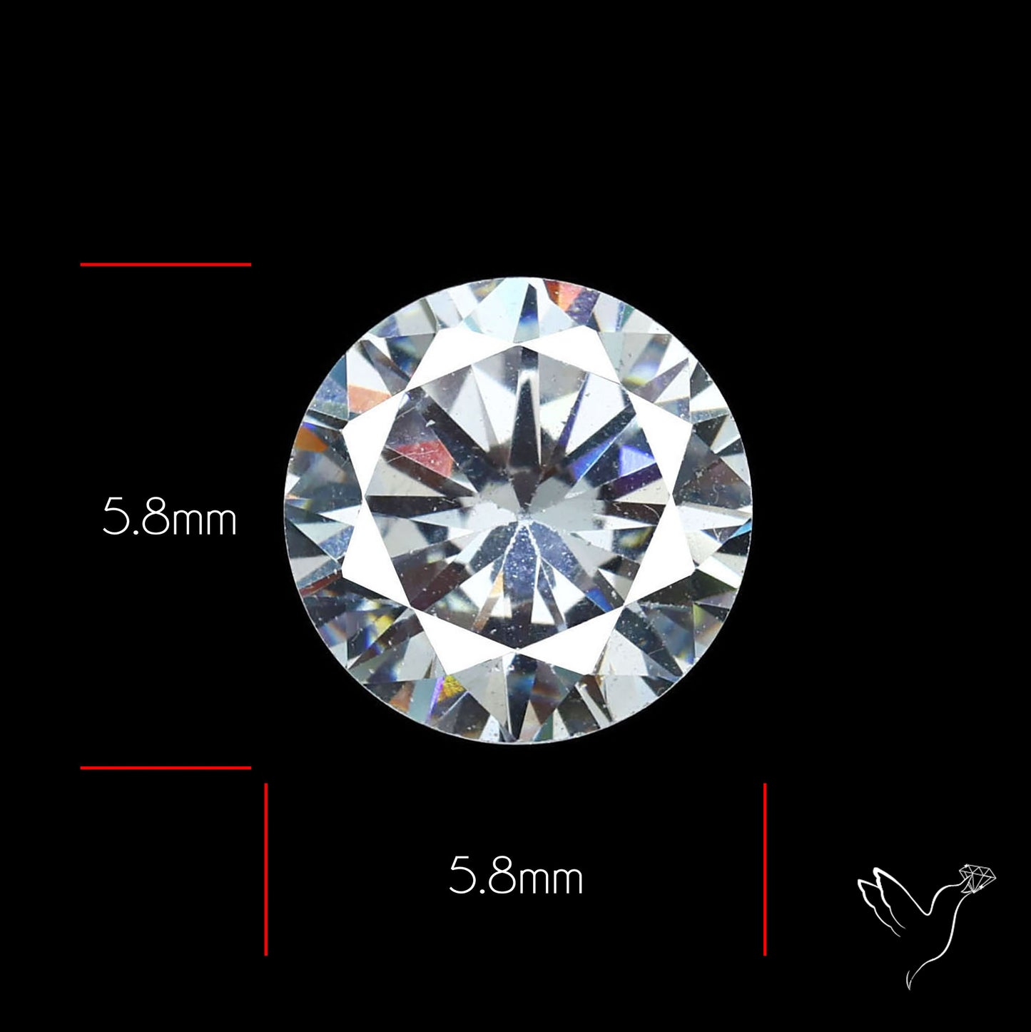 Faceted White Cubic Zirconia