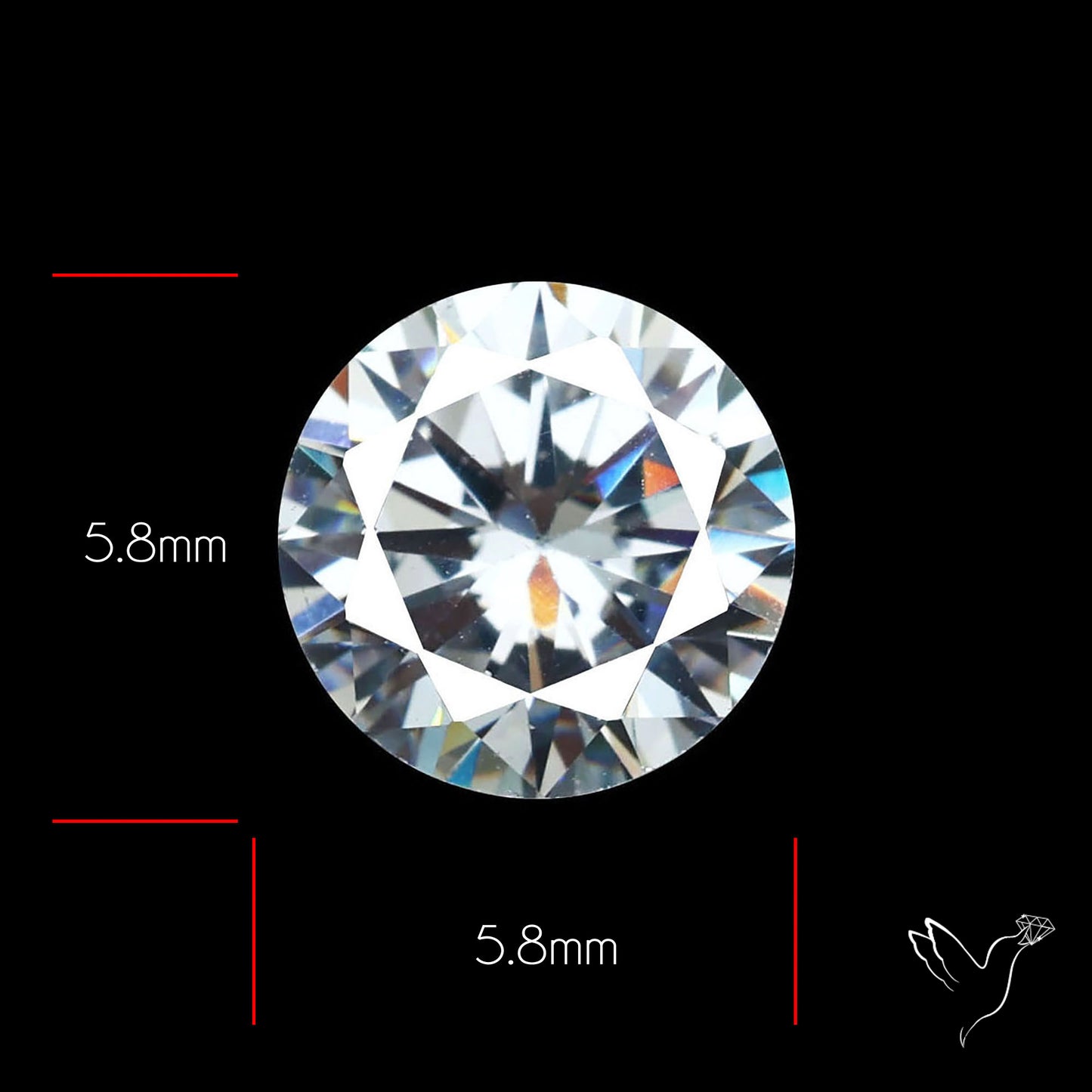 Faceted White Cubic Zirconia