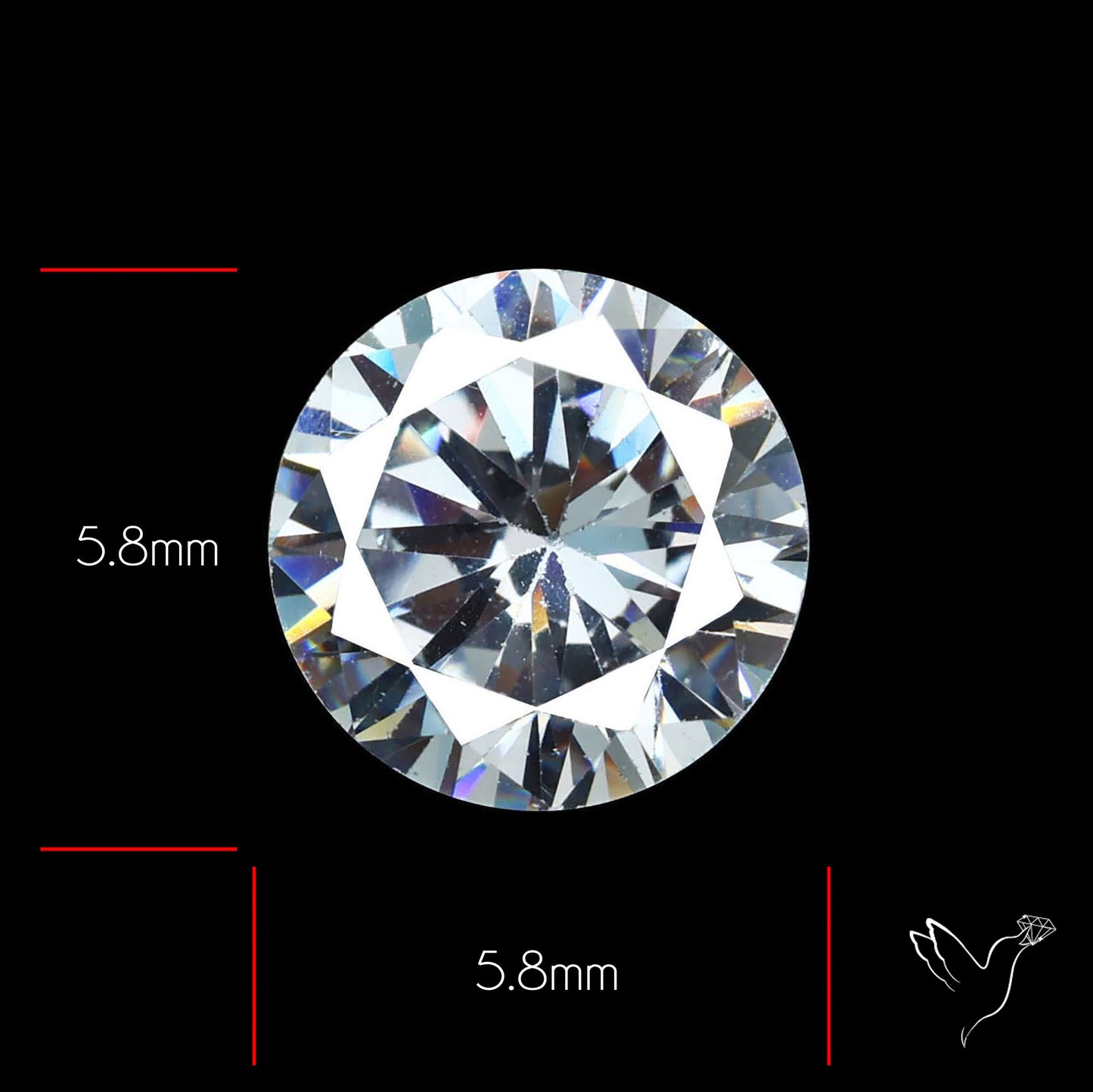 Faceted White Cubic Zirconia