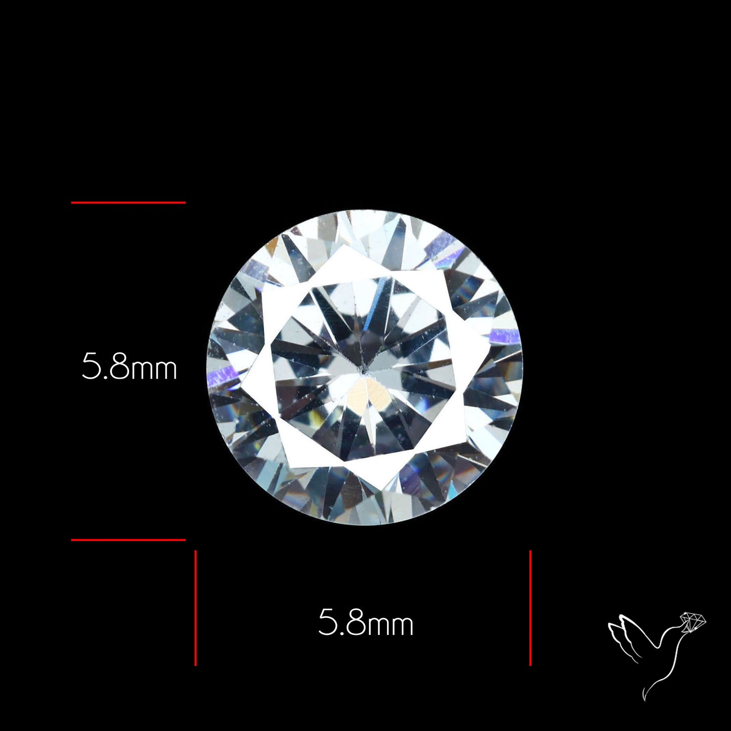Faceted White Cubic Zirconia