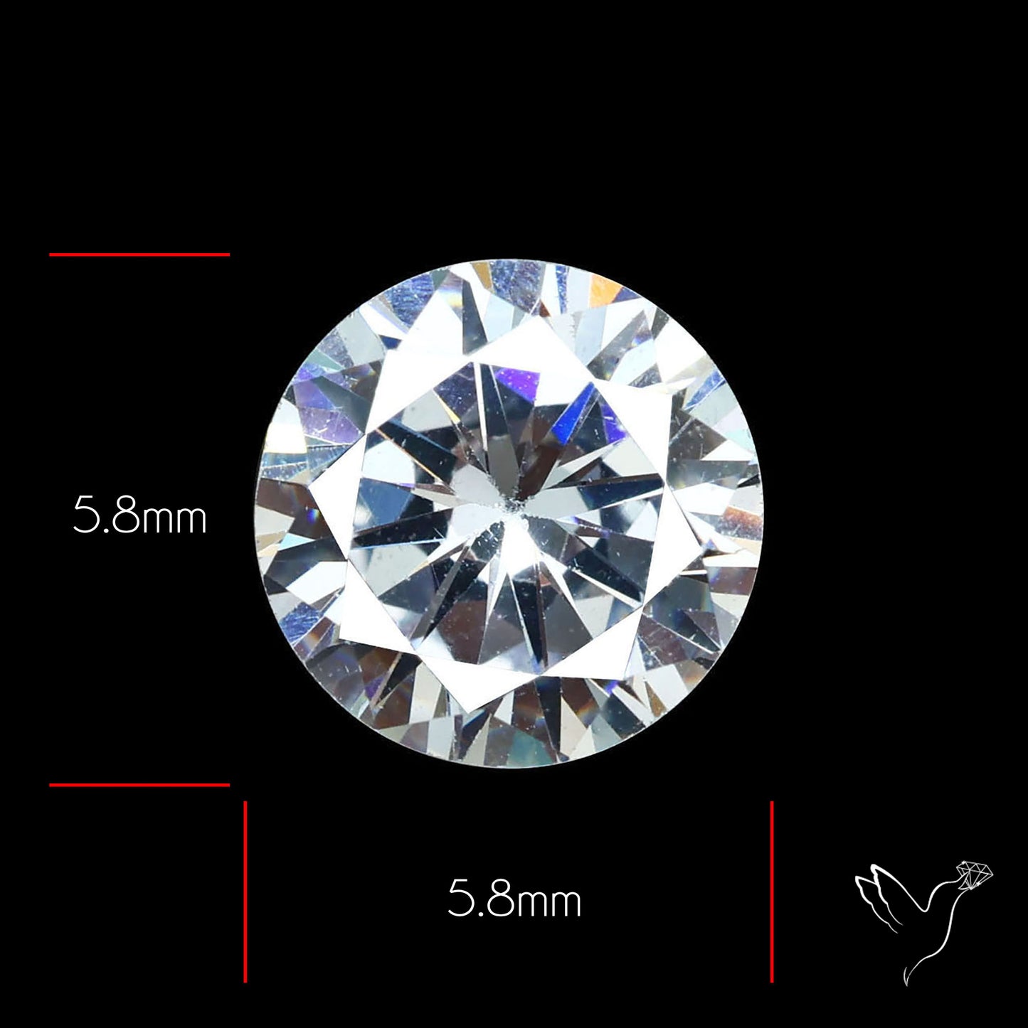 Faceted White Cubic Zirconia