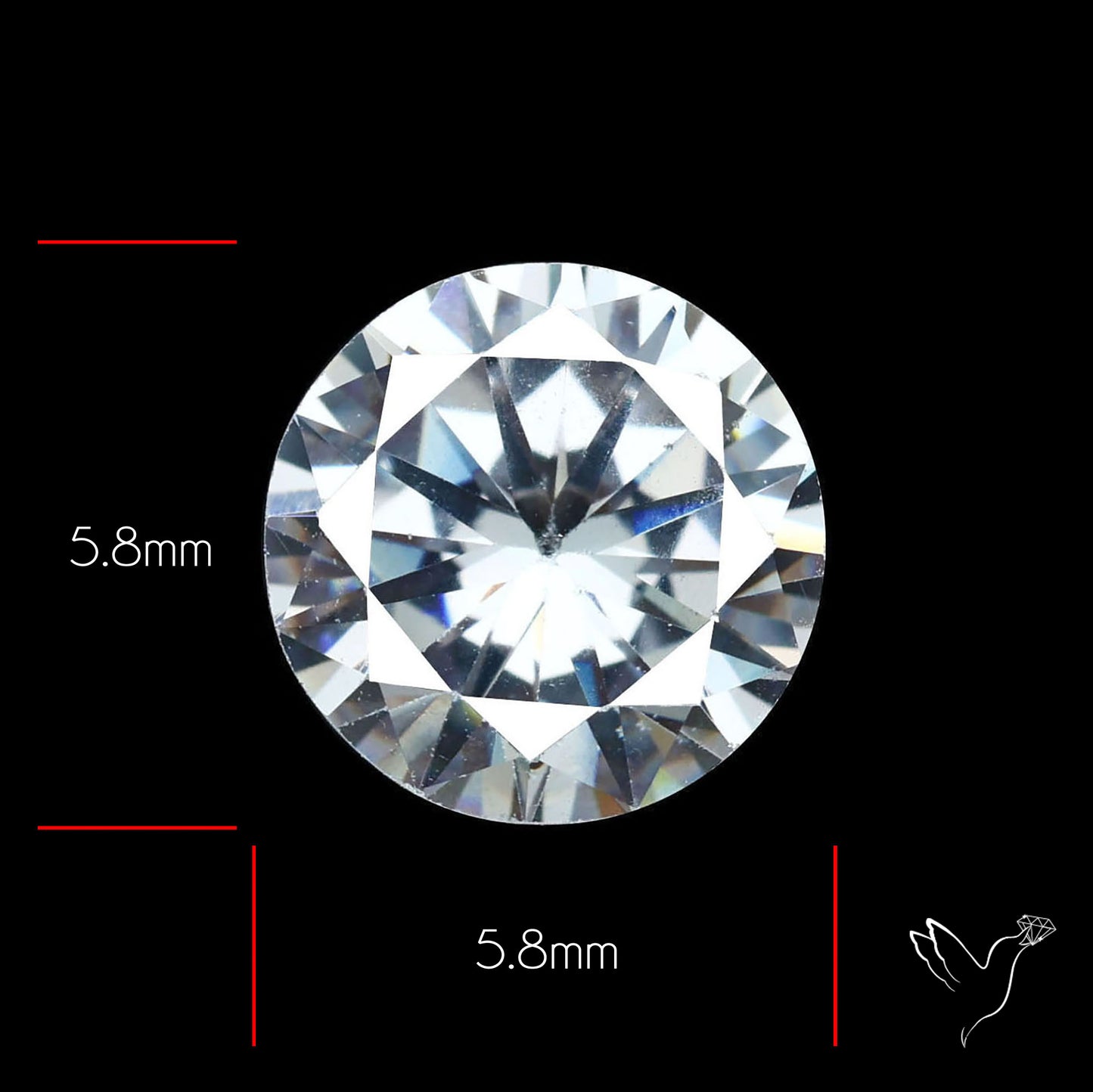 Faceted White Cubic Zirconia