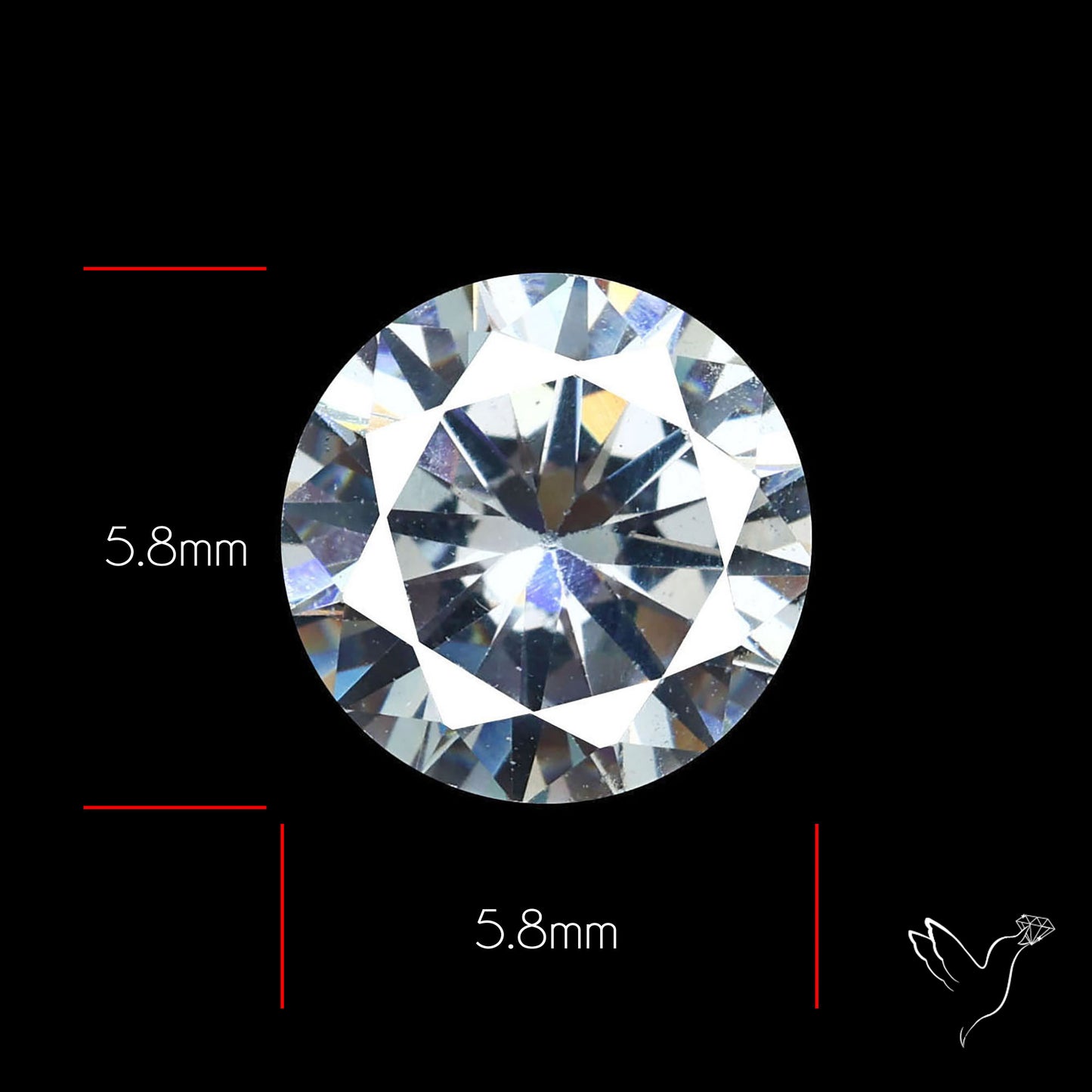 Faceted White Cubic Zirconia