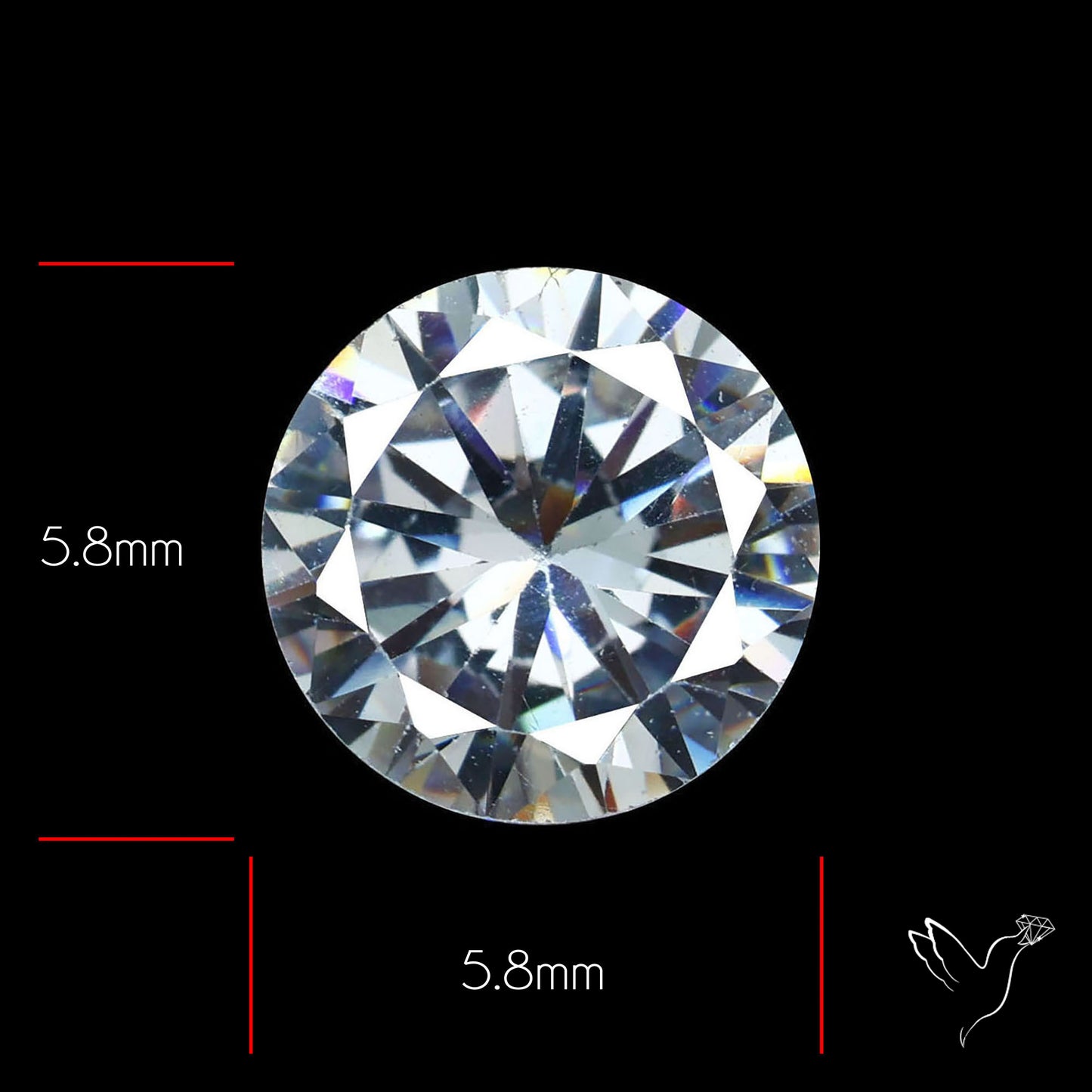 Faceted White Cubic Zirconia