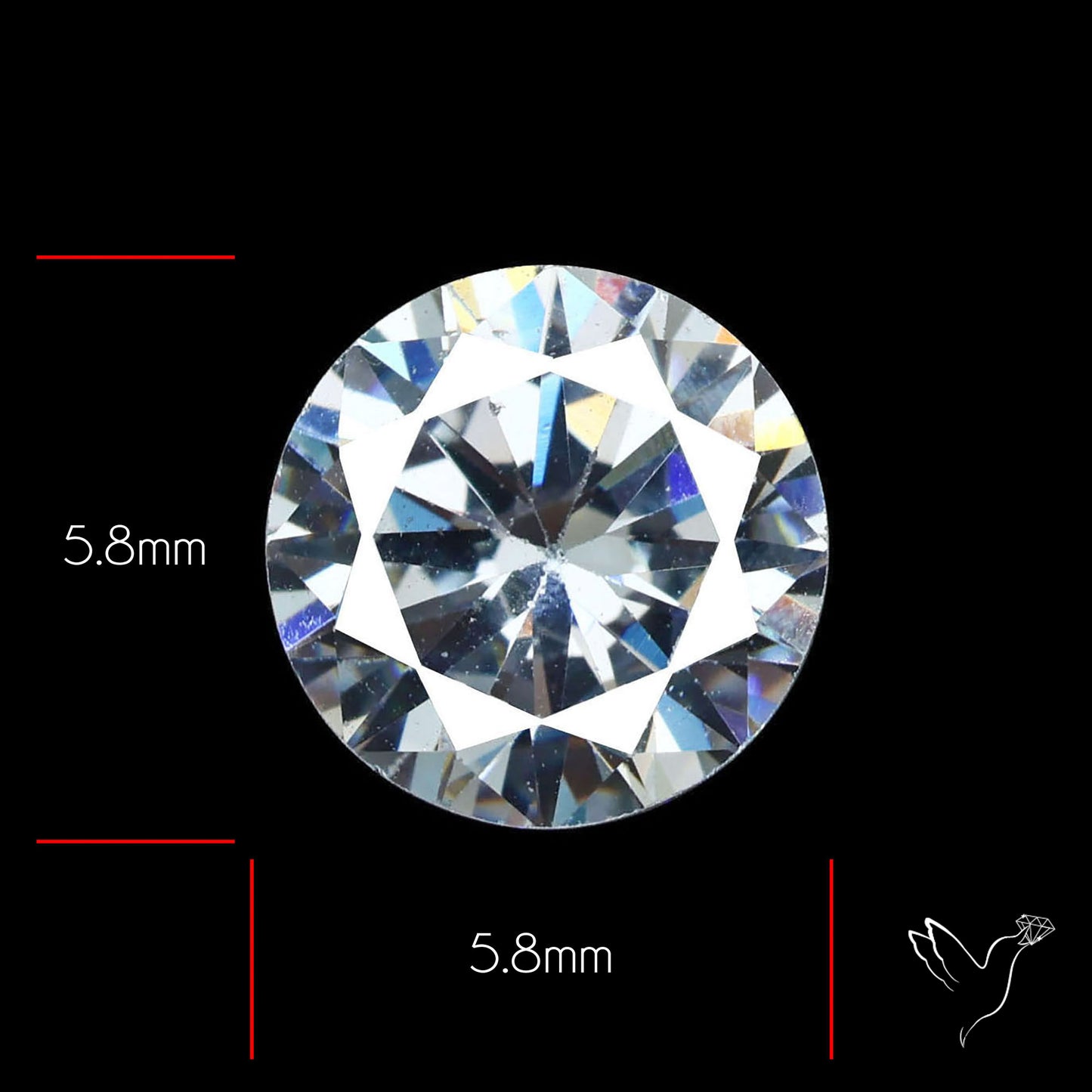 Faceted White Cubic Zirconia