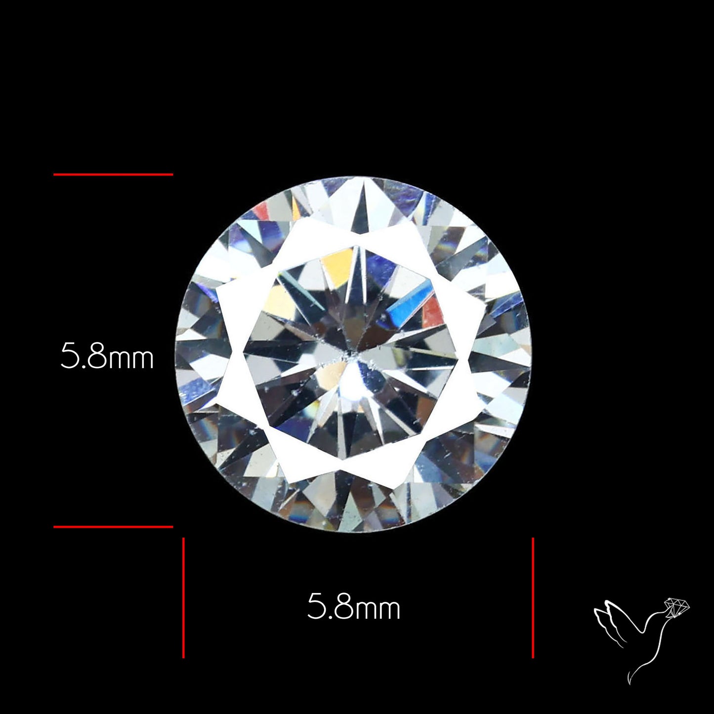 Faceted White Cubic Zirconia