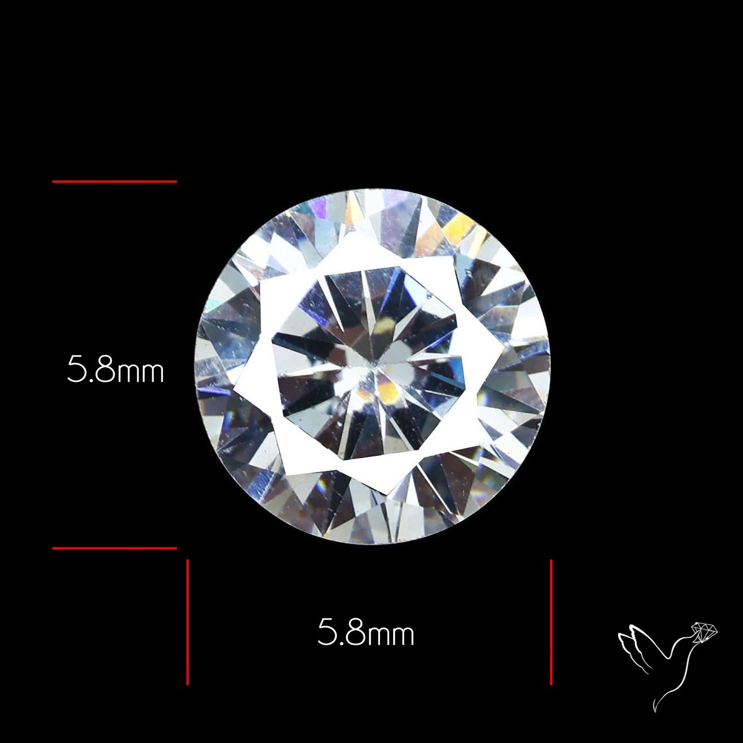 Faceted White Cubic Zirconia