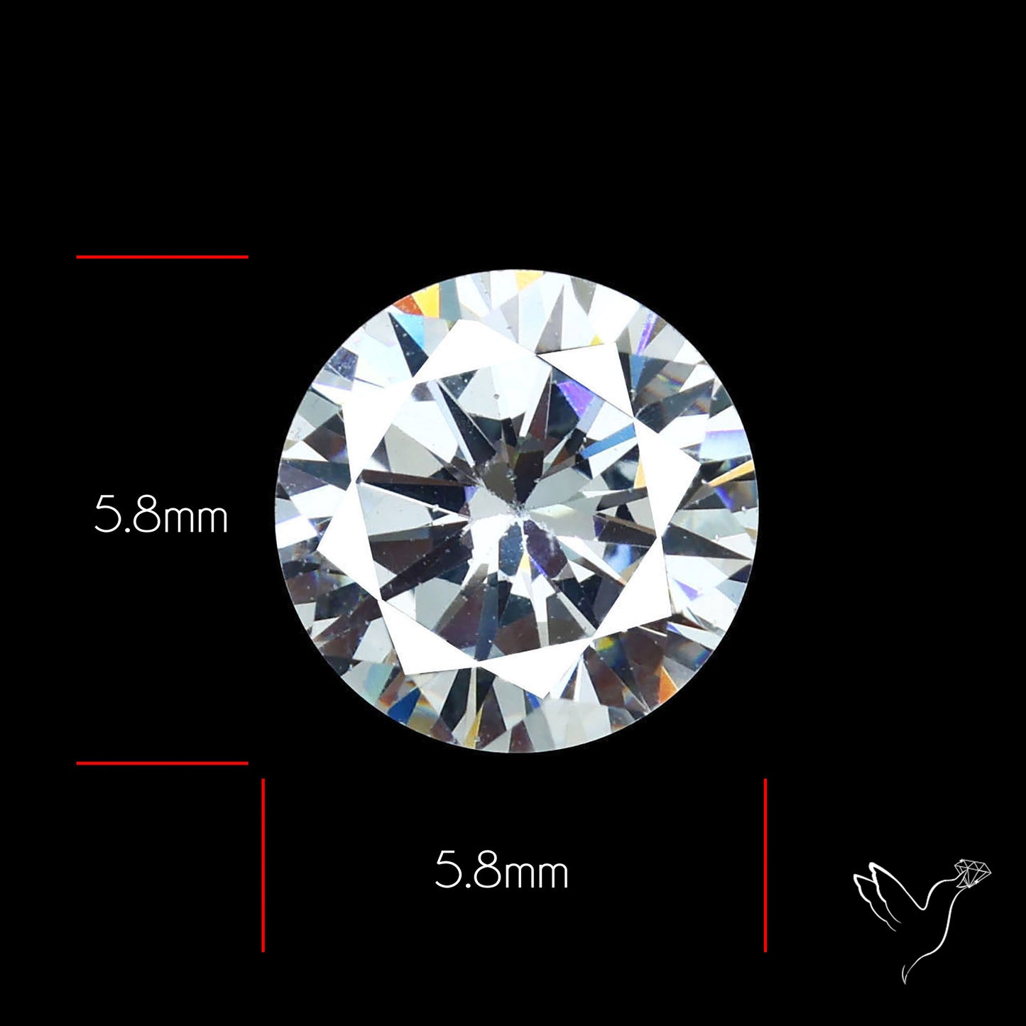 Faceted White Cubic Zirconia