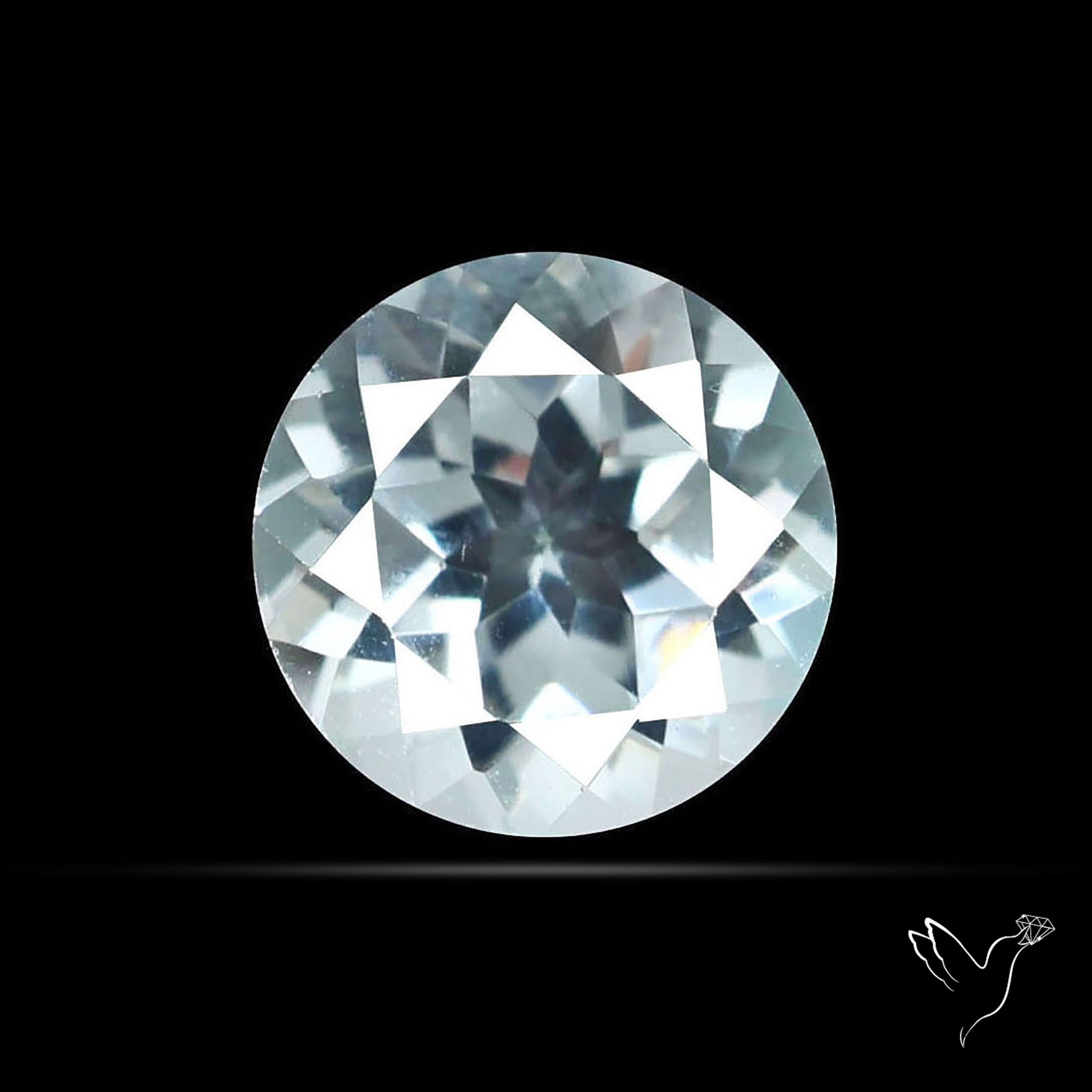 Faceted Round White Topaz Gemstone
