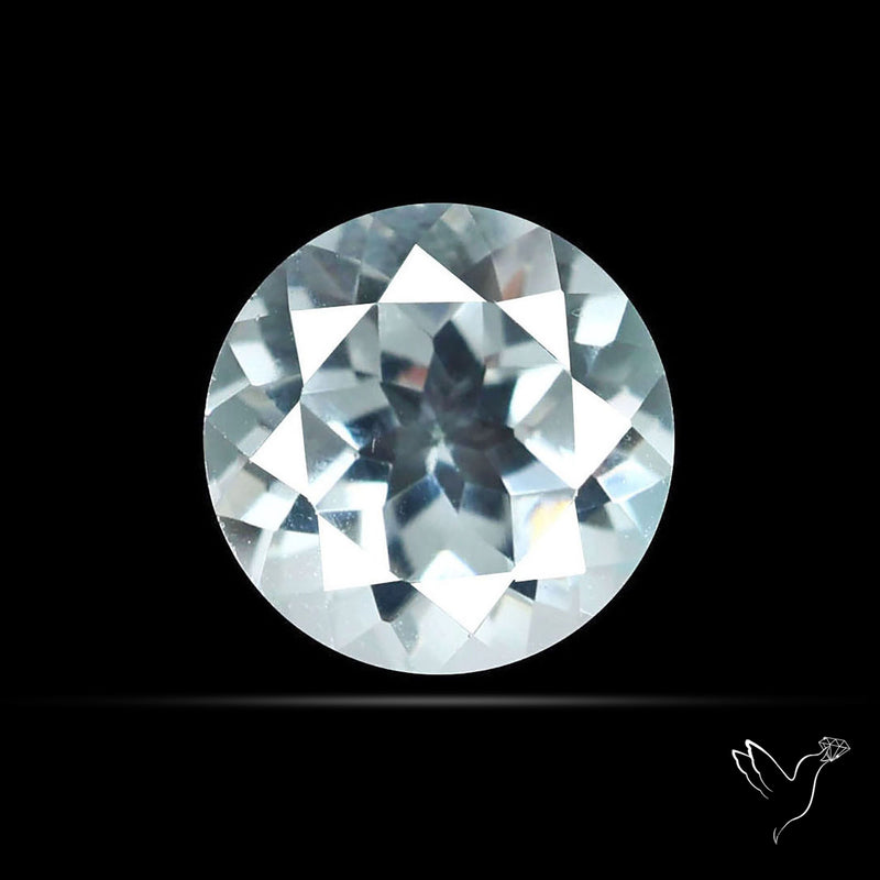 Faceted Round White Topaz Gemstone